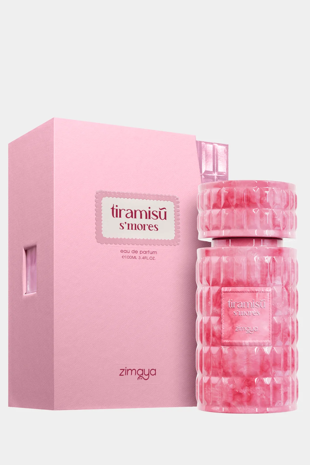 Zimaya Tiramisù S'mores Eau de Parfum bottle with gift box