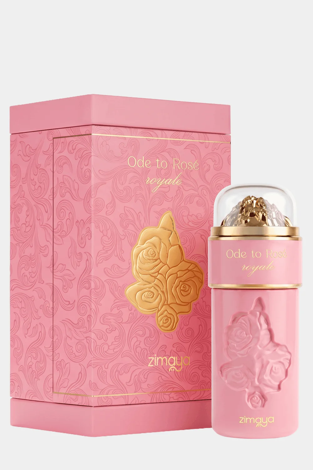 Zimaya Ode to Rosé Royale Eau de Parfum bottle with gift box